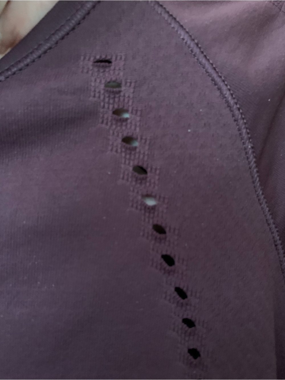 Athleta Deep Plum Long-Sleeve Perforated Crew Top - Picture 12 of 12